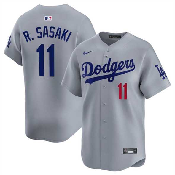 Mens Los Angeles Dodgers #11 Roki Sasaki Gray 2025 Alternate Limited Stitched Jersey Dzhi